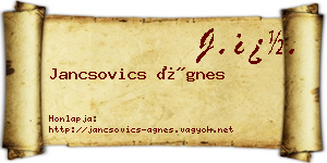 Jancsovics Ágnes névjegykártya