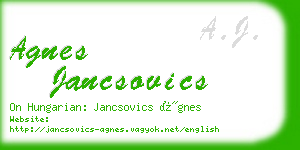 agnes jancsovics business card